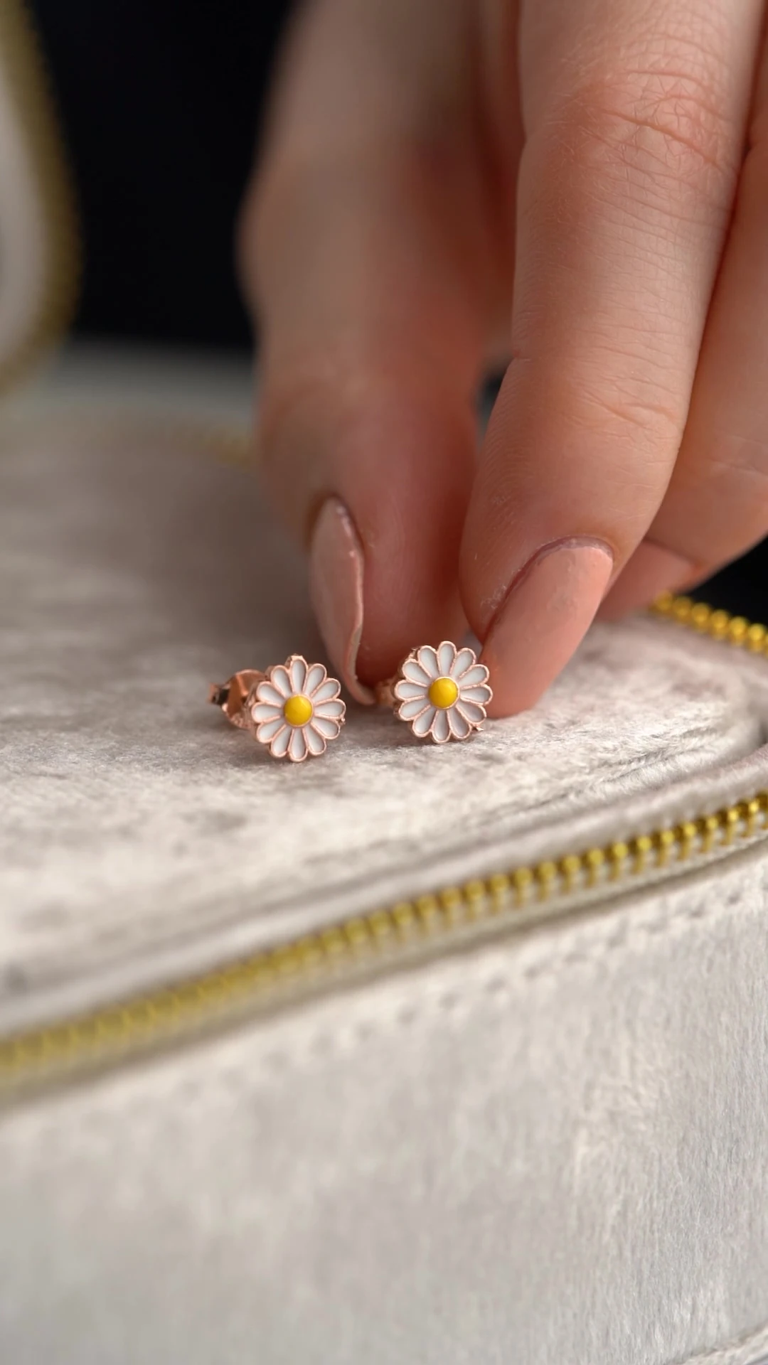 Gümüş Rose Papatya Küpe