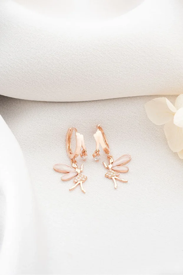 Gümüş Çift Taşlı Peri Küpe