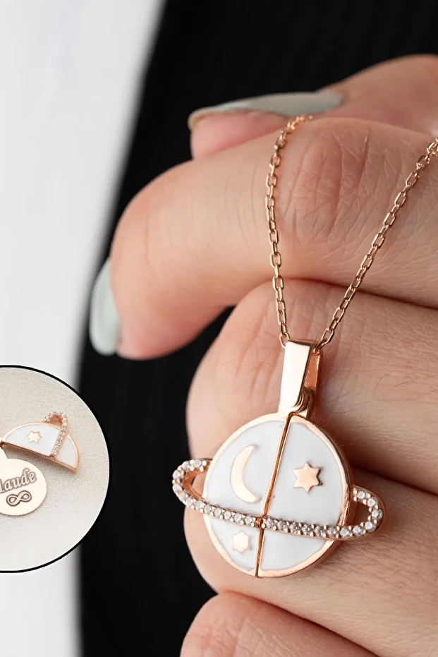 Gümüş Açılabilen İsimli Gezegen Kolye