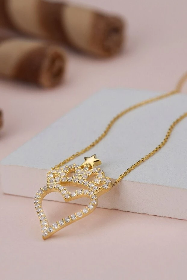 Gümüş Kalbimin Tacı Kolye