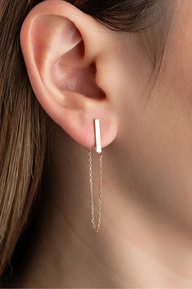 Gümüş Zincir Küpe