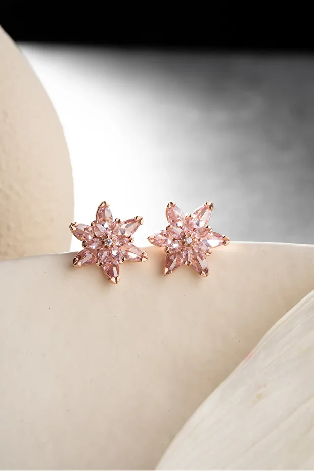 Gümüş Lotus Küpe