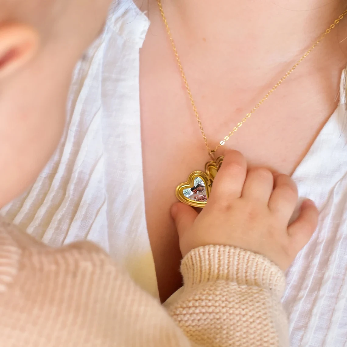 Resimli Kalp Anı Kolyesi