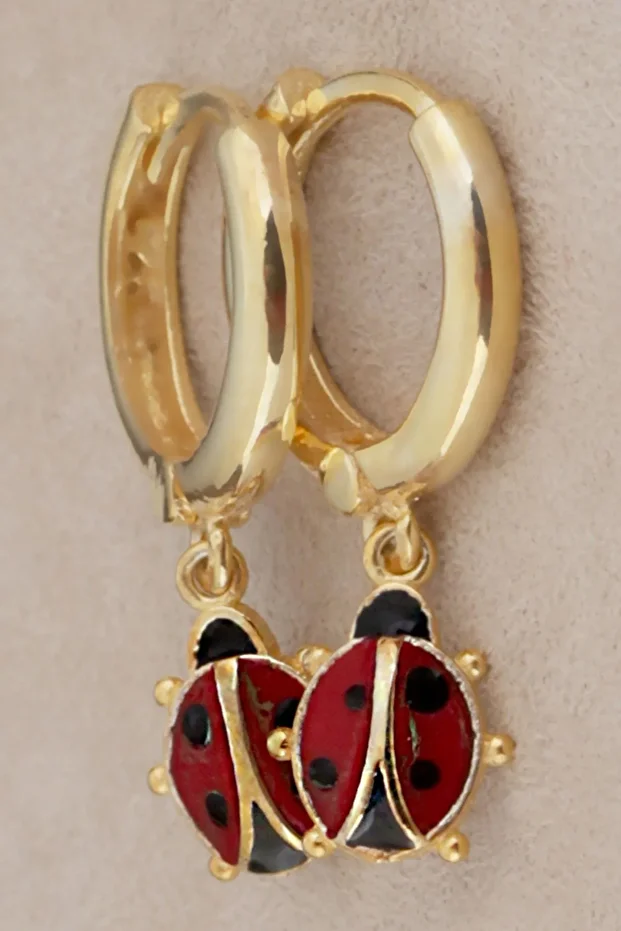 Gümüş Ugurböcekli Küpe