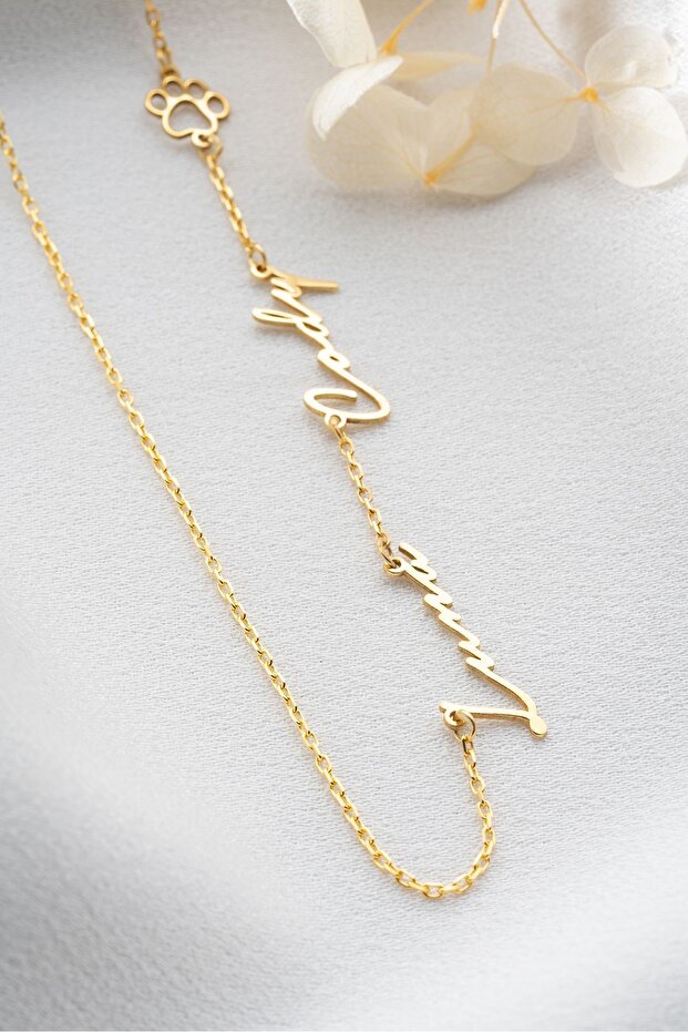 Gümüş Gold İsimli Pati Kolye