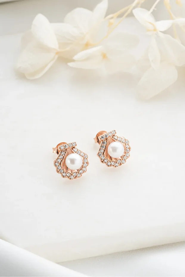 Gümüş İncili Küpe