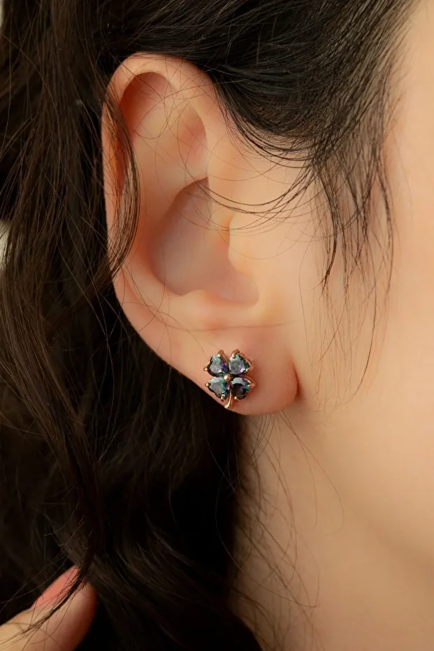 Gümüş Yonca Küpe