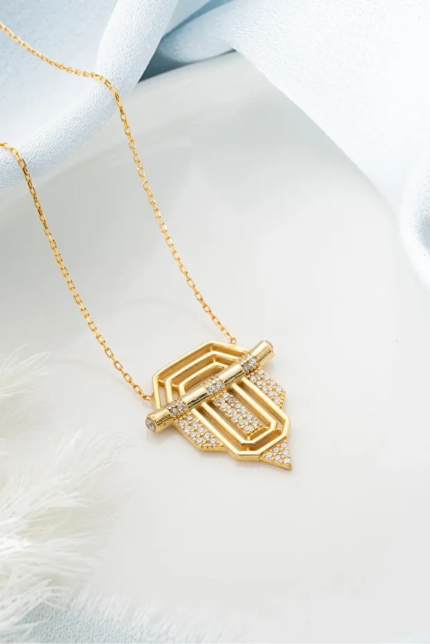 Gümüş Gold Serenay Kolye