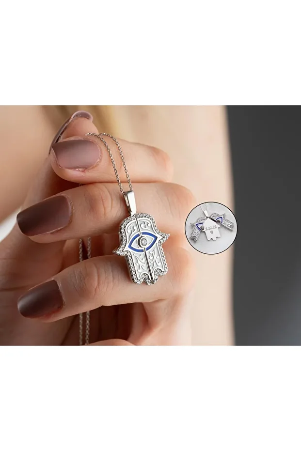 Gümüş Açılabilen Fatmanın Eli Kolye