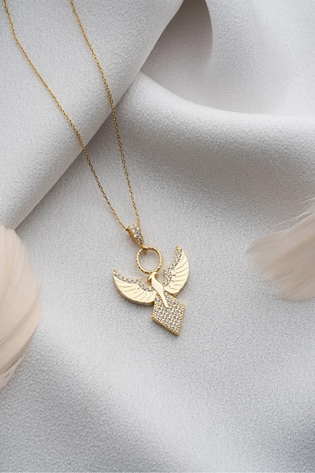 Gümüş Gold Zümrüdüanka Kolye