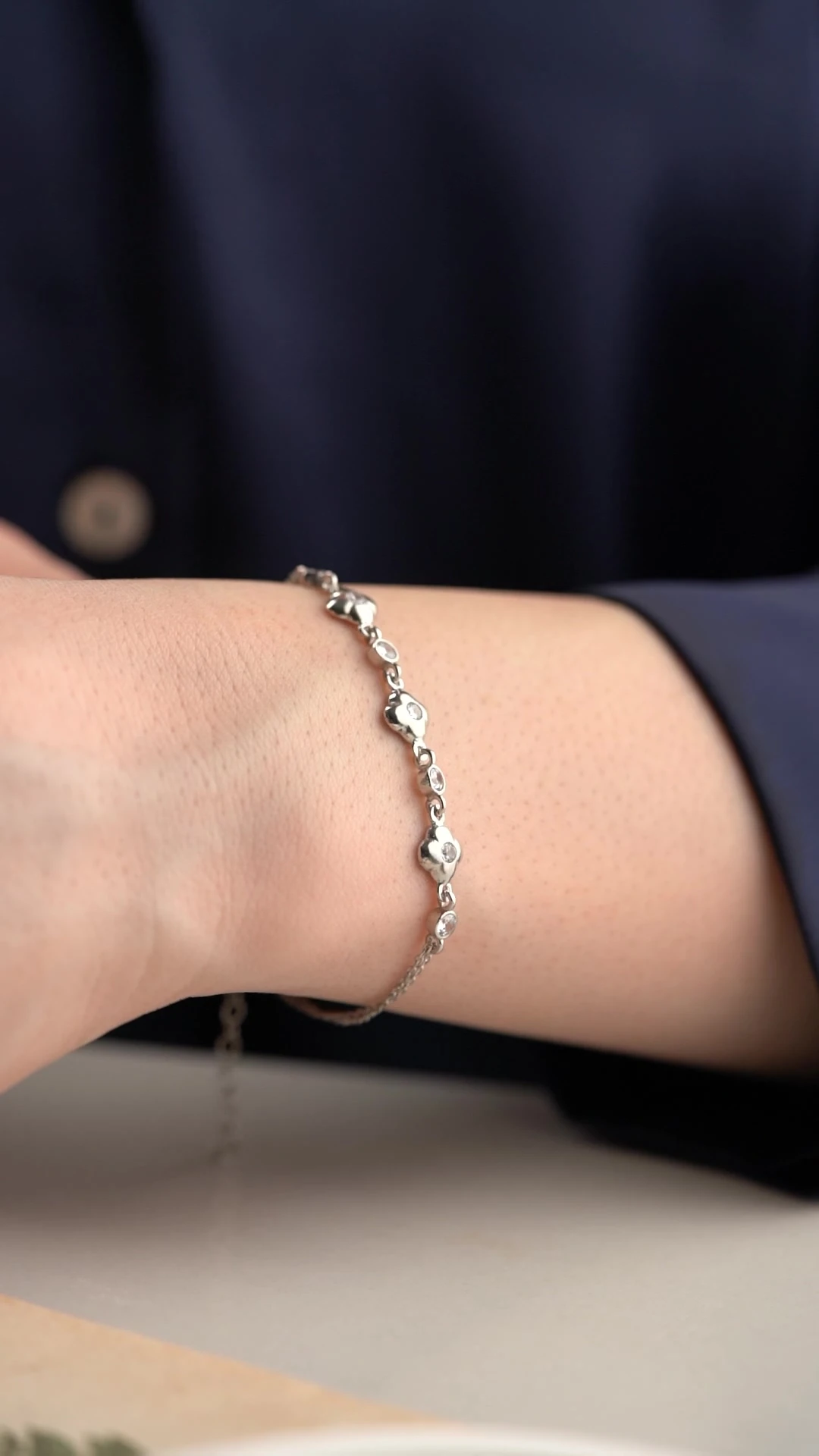 Gümüş Çiçek Bileklik