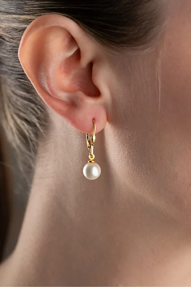 Gümüş İnci Küpe