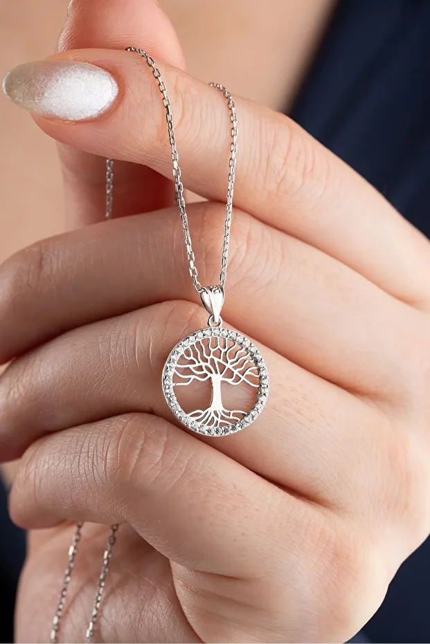 Gümüş Hayat Ağacı Kolye