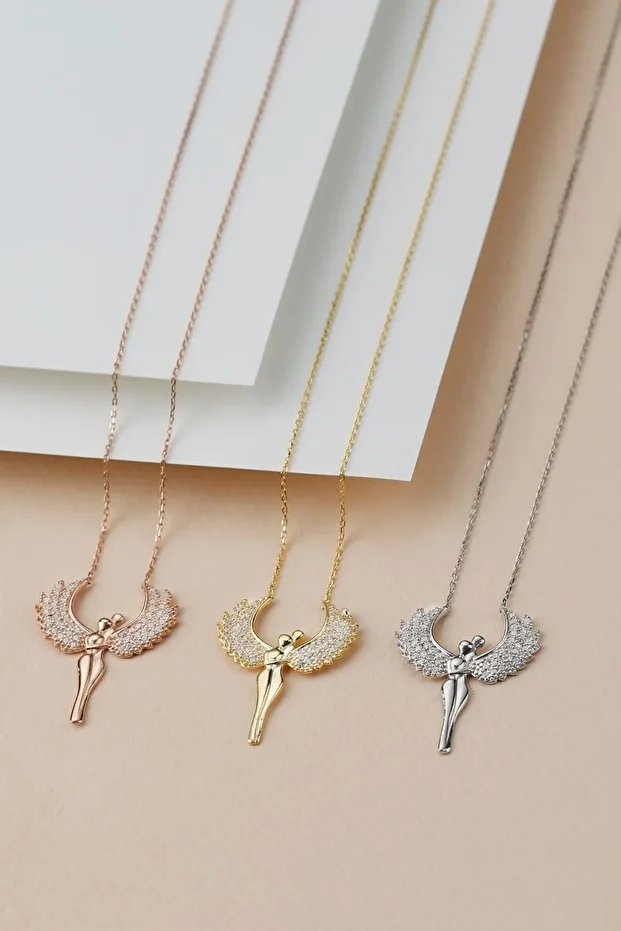 Gümüş Sarılan Çift Kolye