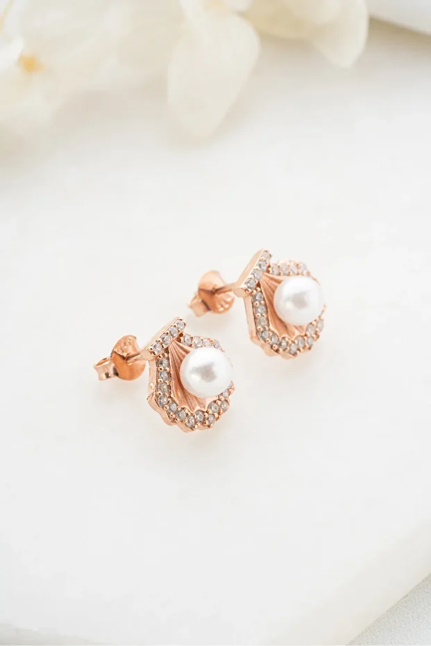 Gümüş İncili Küpe