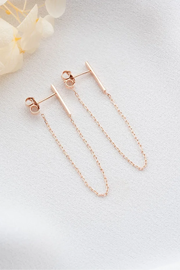 Gümüş Zincir Küpe