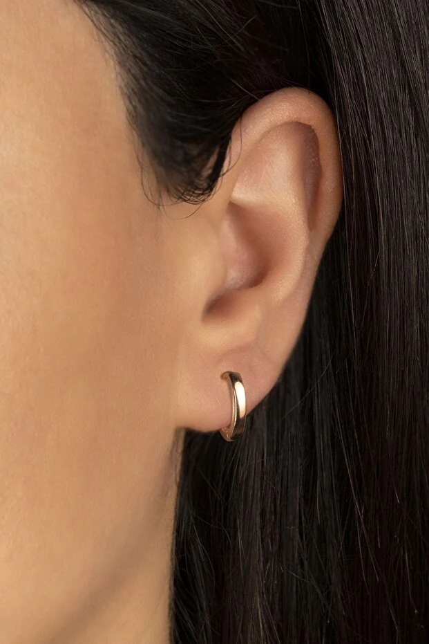 Gold Halka Gümüş Küpe