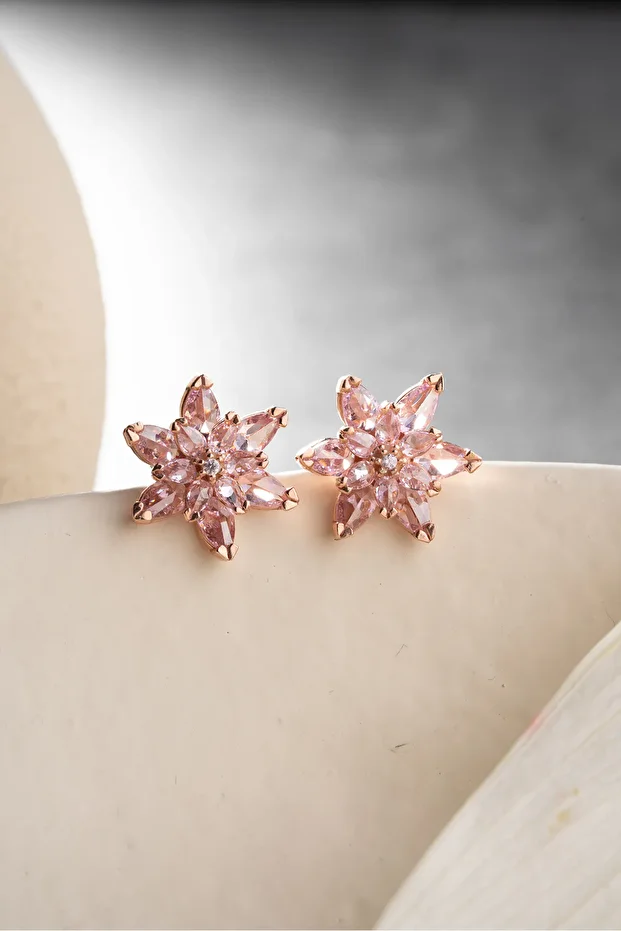 Gümüş Lotus Küpe