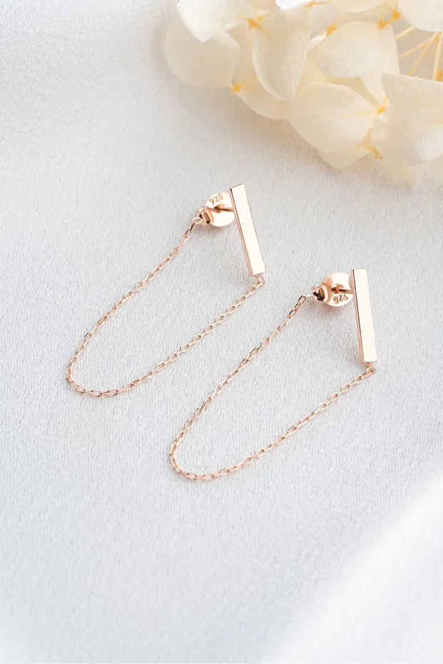 Gümüş Zincir Küpe