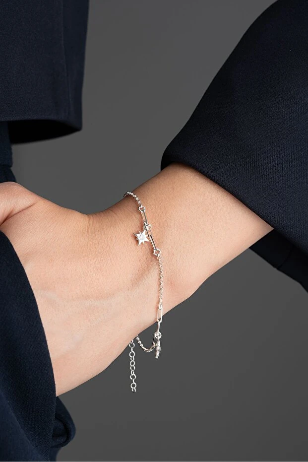 Gümüş Kutup Yıldızlı Bileklik