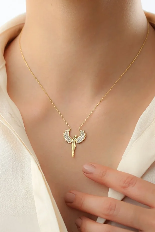 Gümüş Sarılan Çift Kolye