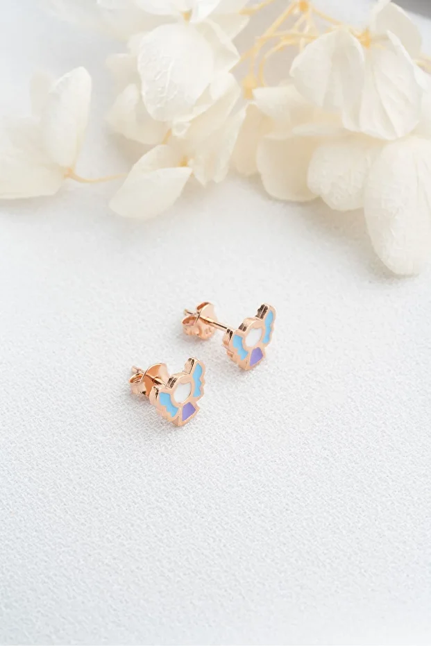 Gümüş Melek Minik Çivili Küpe