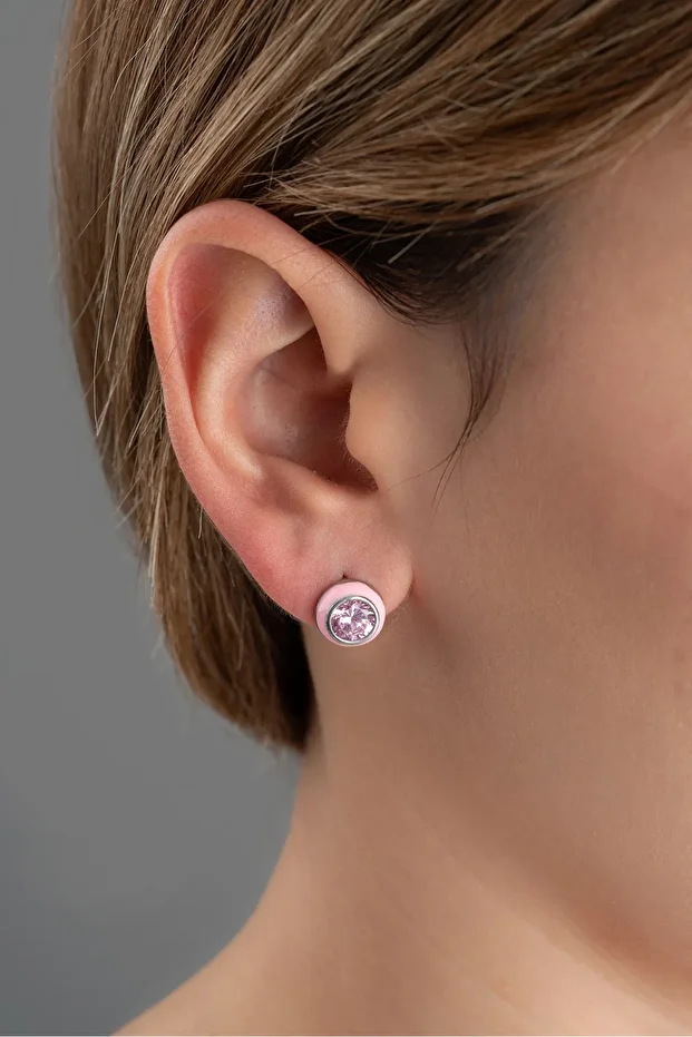 Gümüş Minik Taşlı Küpe