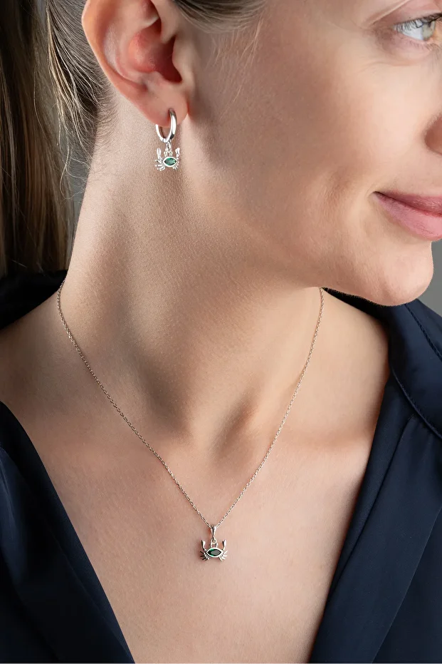 Gümüş Yengeç Takı Seti