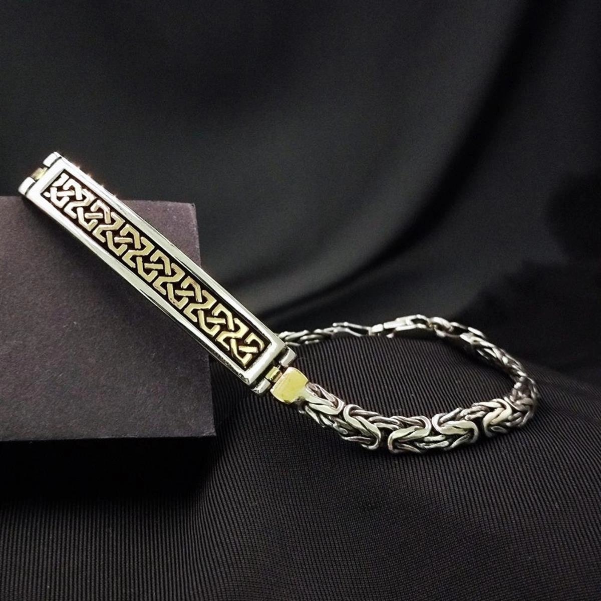 İrlanda Desen Gümüş Kral Bileklik