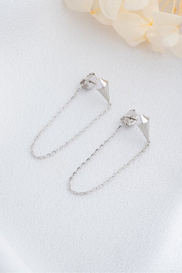 Gümüş Zincir Gümüş Küpe