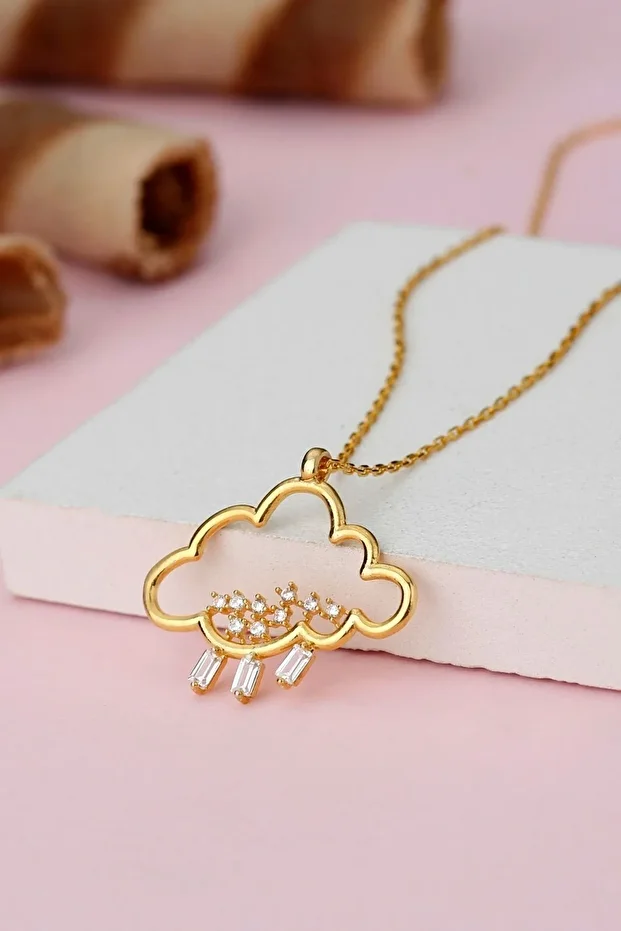 Gümüş Yağmur Bulut Kolye