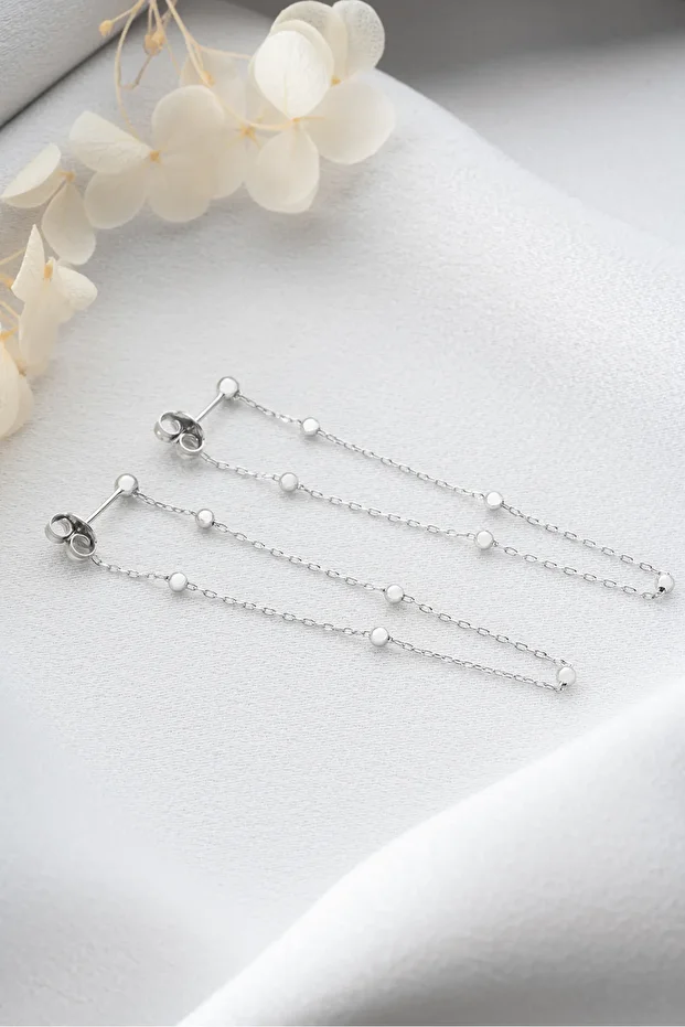 Gümüş Zincirli Toplu Küpe