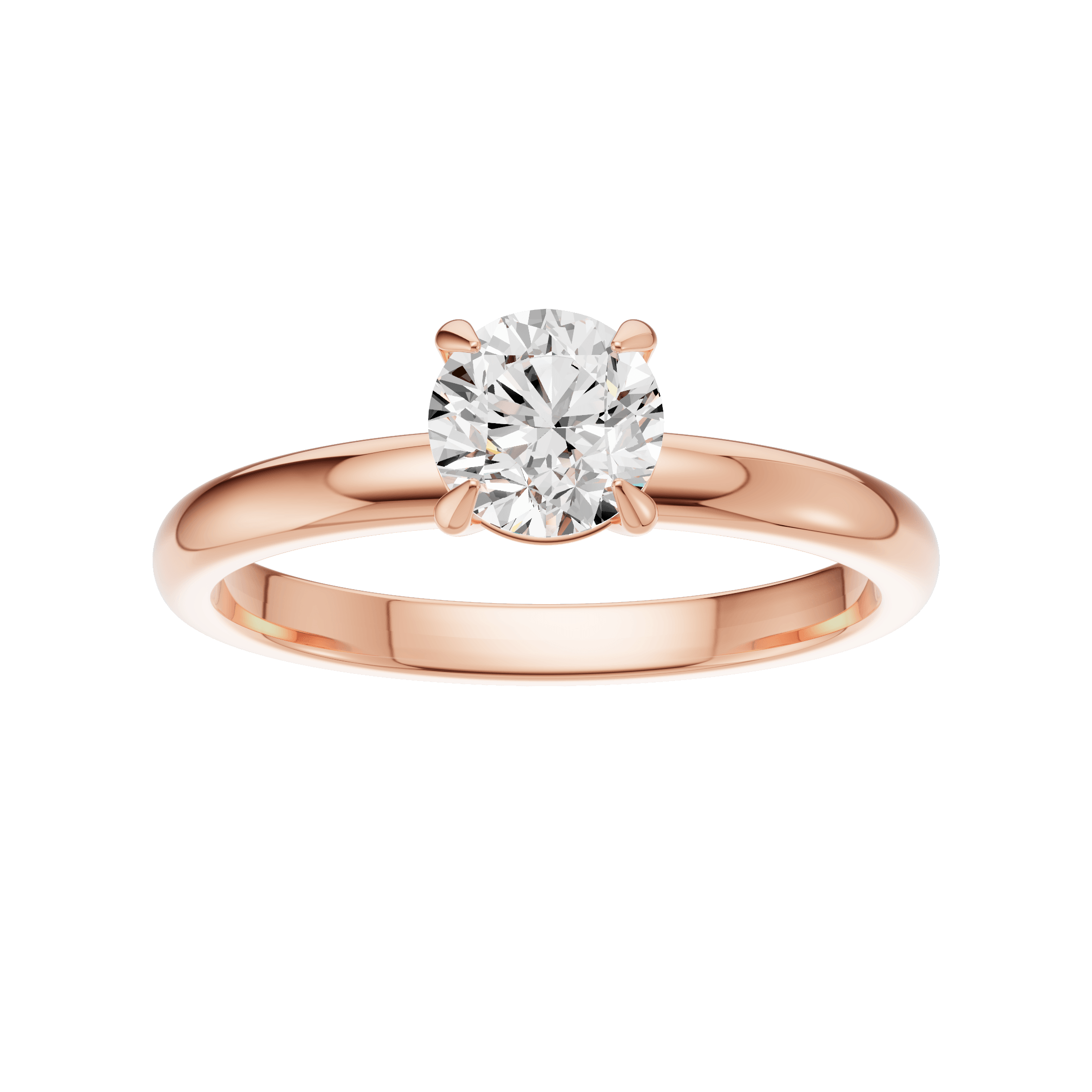 0.50 Karat SI2 Modern Rose Altın Tektaş Pırlanta Yüzük