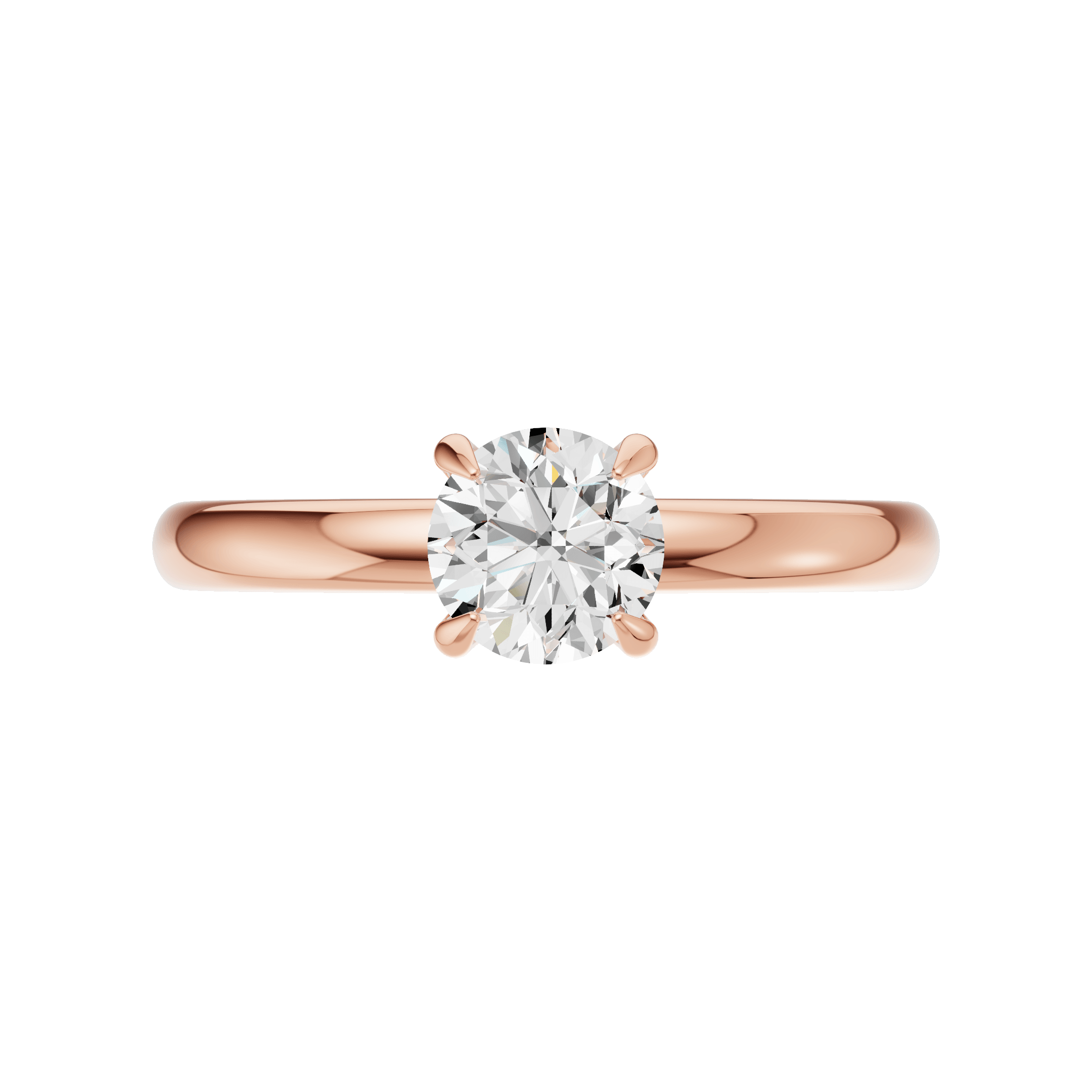 0.50 Karat SI2 Modern Rose Altın Tektaş Pırlanta Yüzük