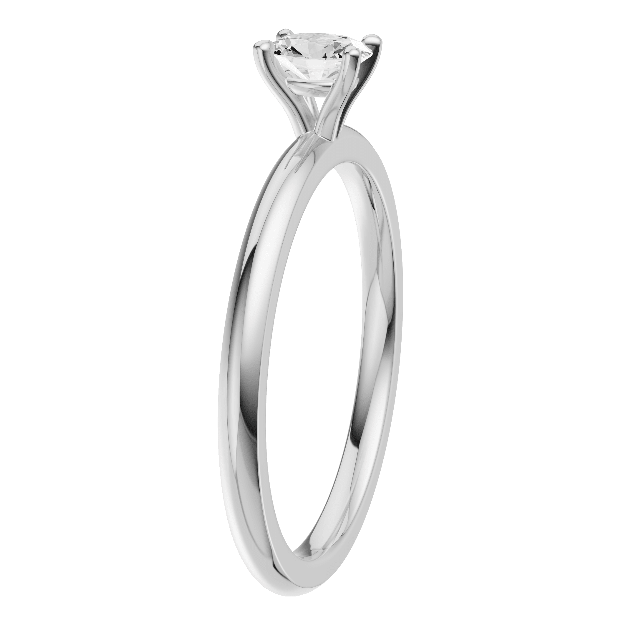0,22 Karat D Renk Oval Modern Tektaş Pırlanta Yüzük