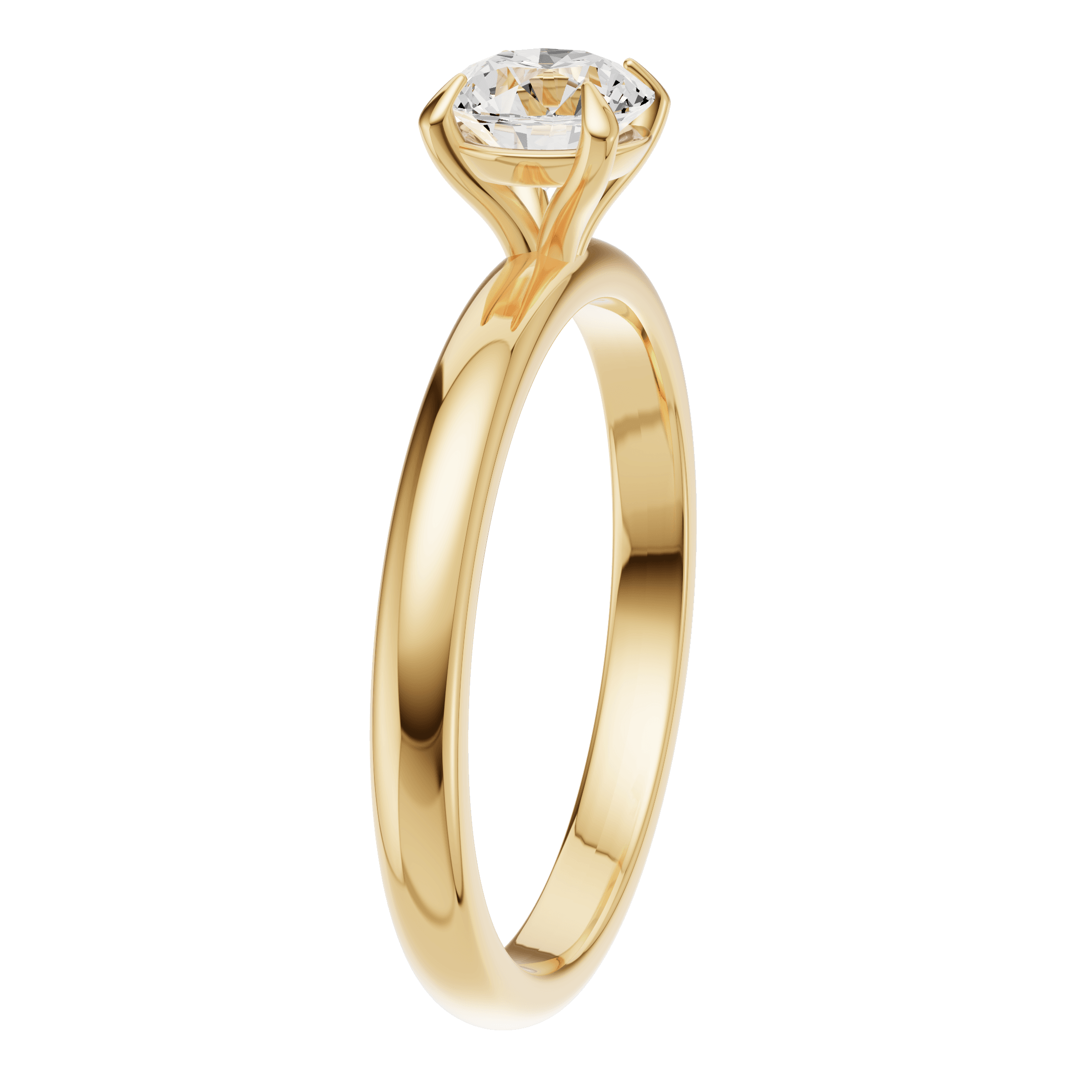0.50 Karat VS2 Modern Sarı Altın Tektaş Pırlanta Yüzük