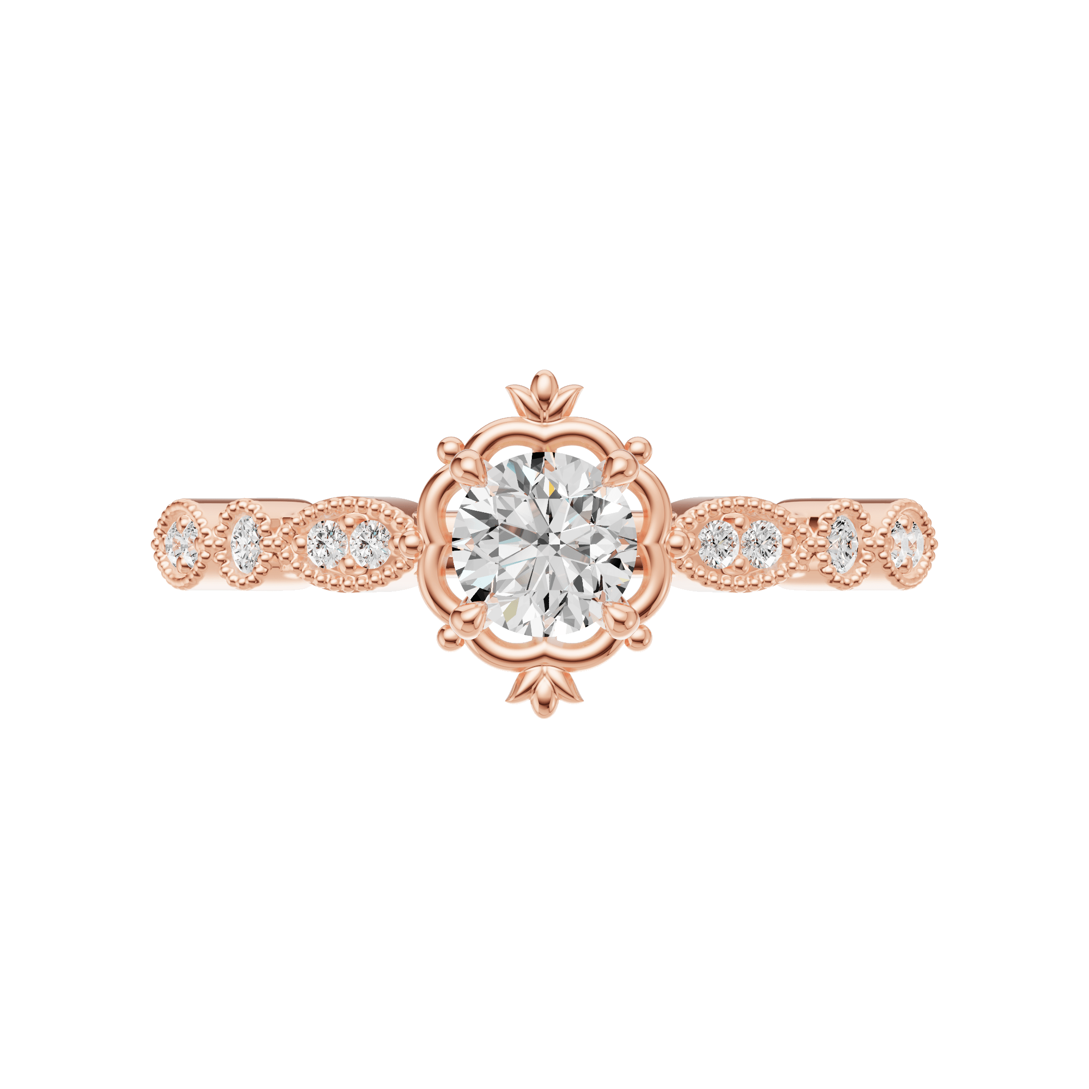 0.59 Karat SI2 Vintage Rose Altın Tektaş Pırlanta Yüzük