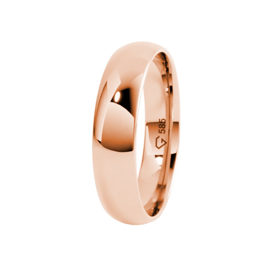 5 mm Klasik Bombeli Rose Altın Alyans