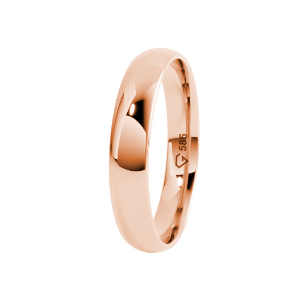 4 mm Klasik Bombeli Rose Altın Alyans