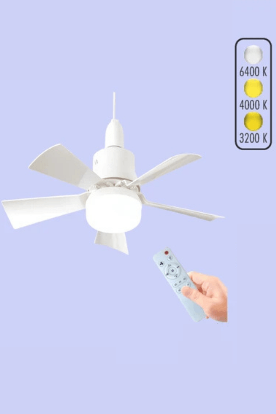 CT-1154 Lodos Fan ve LED Ampul 62W Dimmerli