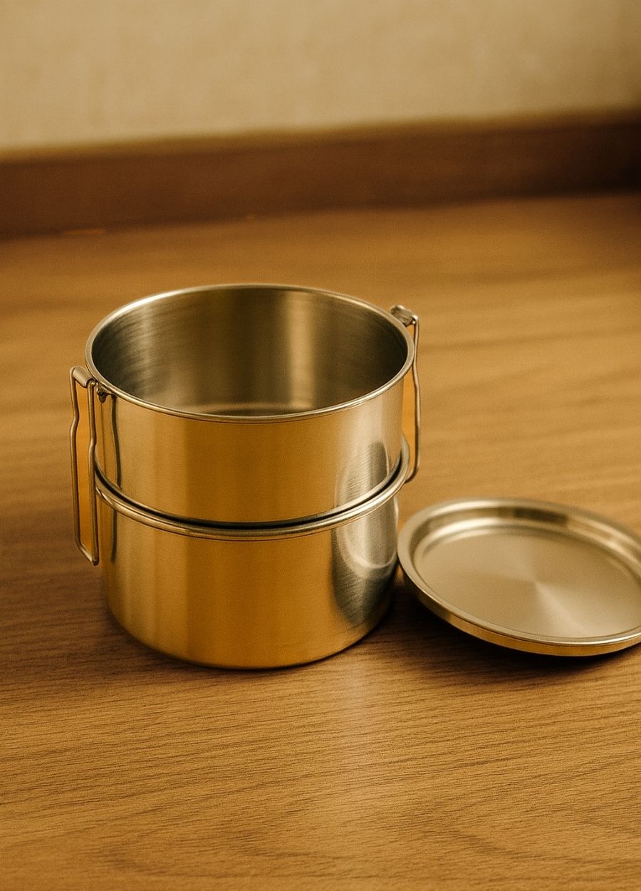 3’lü Paslanmaz Çelik Sefer Tası 14x7 cm Yemek Taşıma Kabı No:2 – Kilitli 430 Kalite