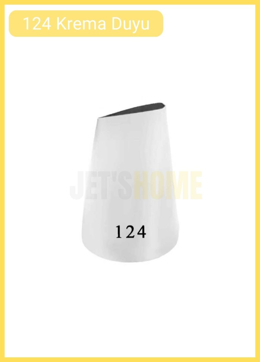 124 Gül Yaprak Desen Krema Duyu Büyük Boy Pasta Duyu Paslanmaz Çelik Krema Torbası Ucu 2.5x0.9x4.2 cm