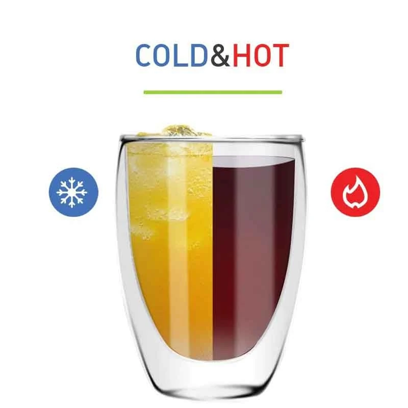 450 ml Çift Camlı Bardak Çift Cidarlı Cam Bardak