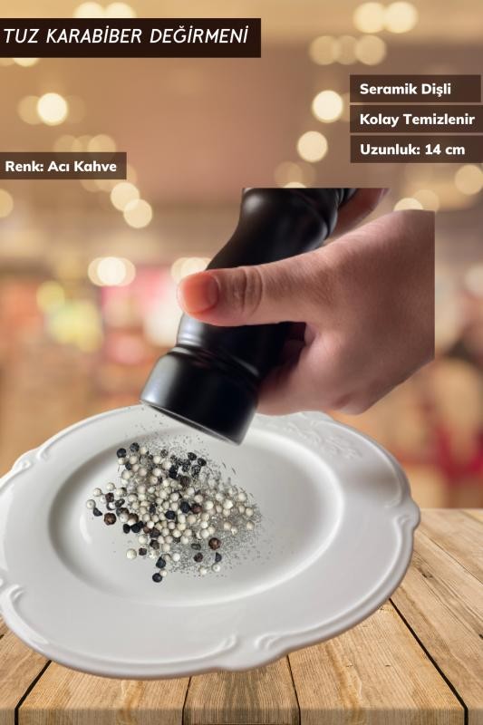 2’li Set Masterchef Tuz Karabiber Değirmeni Baharat Öğütücü 14 Cm