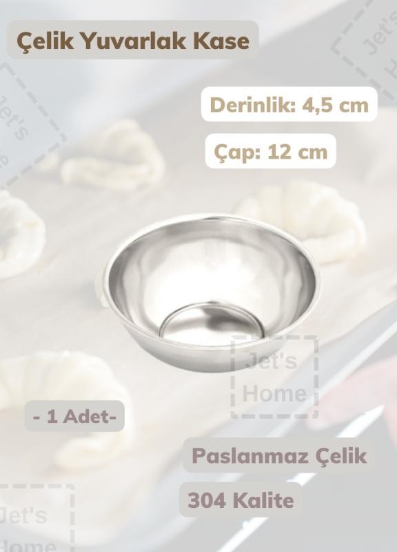 Çelik Yuvarlak Kase 12 cm Paslanmaz Çelik Kase