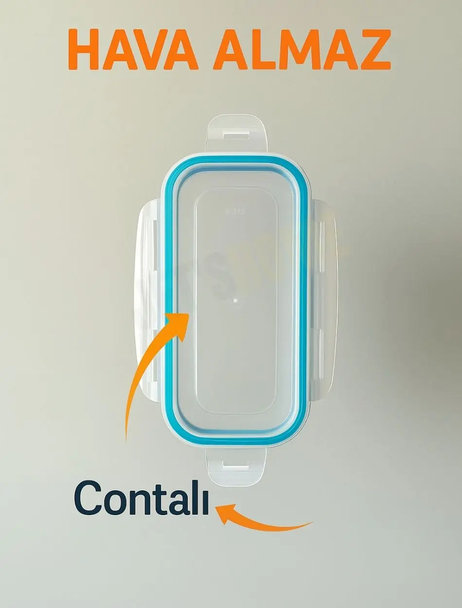 4'lü Vakumlu Saklama Kabı Seti 800 ml Kilitlenebilir BPA Free