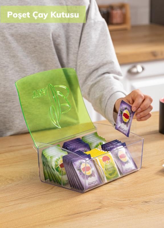 Çay Kutusu Akrilik Çay Kabı Pratik Poşet Çay Kutusu Bpa Free