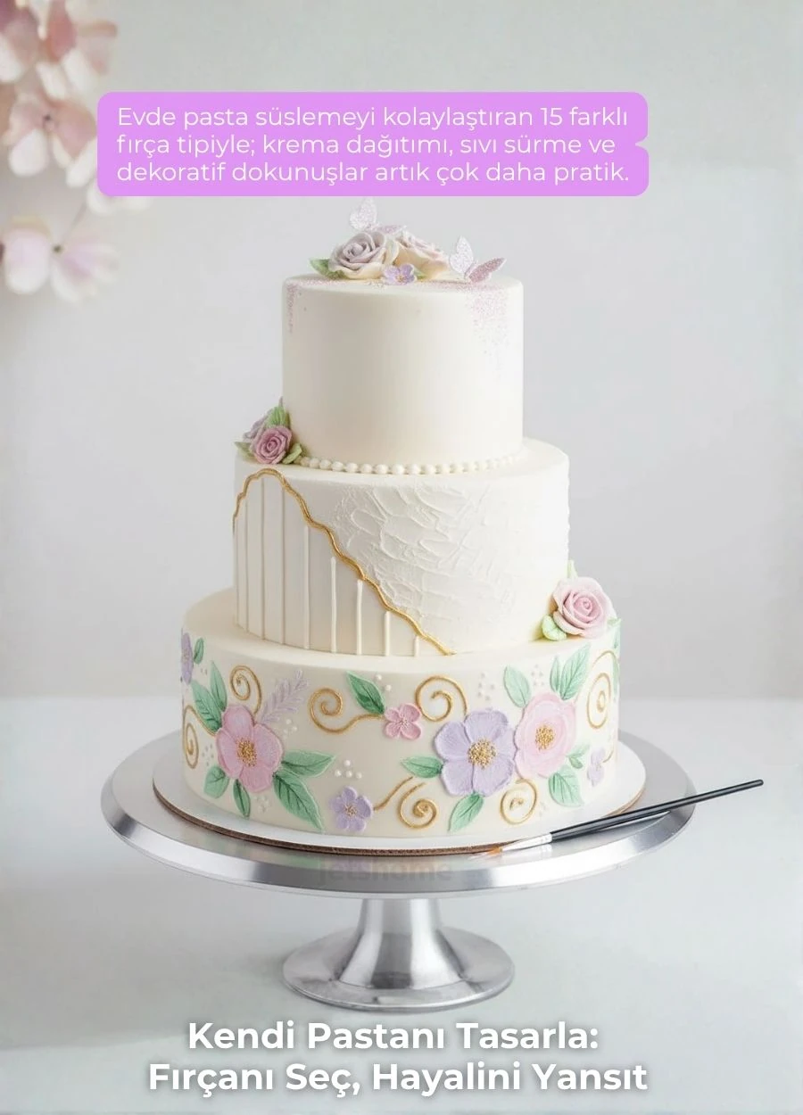 34 Parça Pasta Süsleme Hazırlık Seti – Krema Duyu Torbası Standı Pasta Fırçası Spatula Kazıyıcı