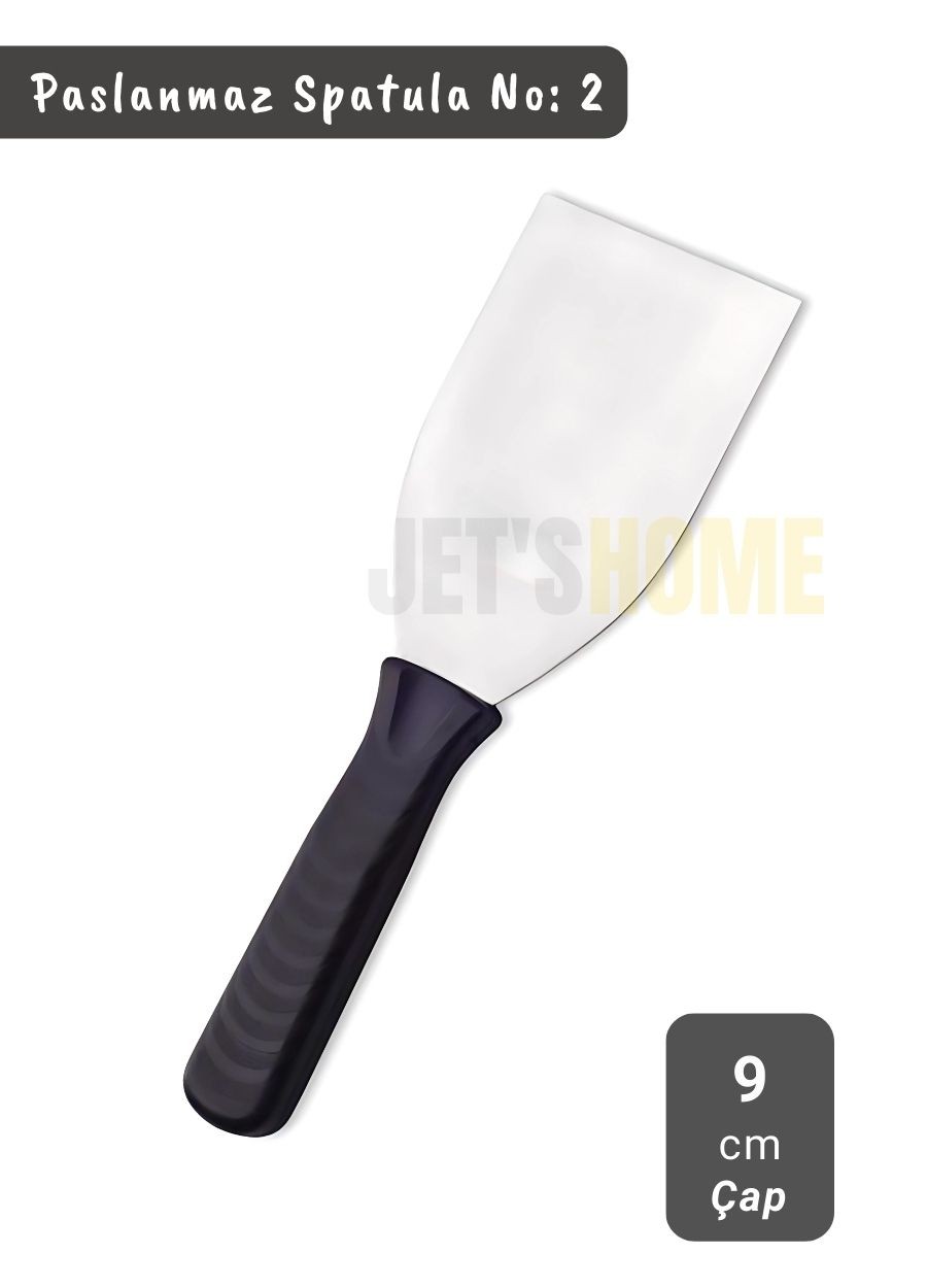 Börek Dilimleyici Paslanmaz Pasta Spatulası Pizza Kesici Çelik Orta Boy No:2 Çap 9 cm