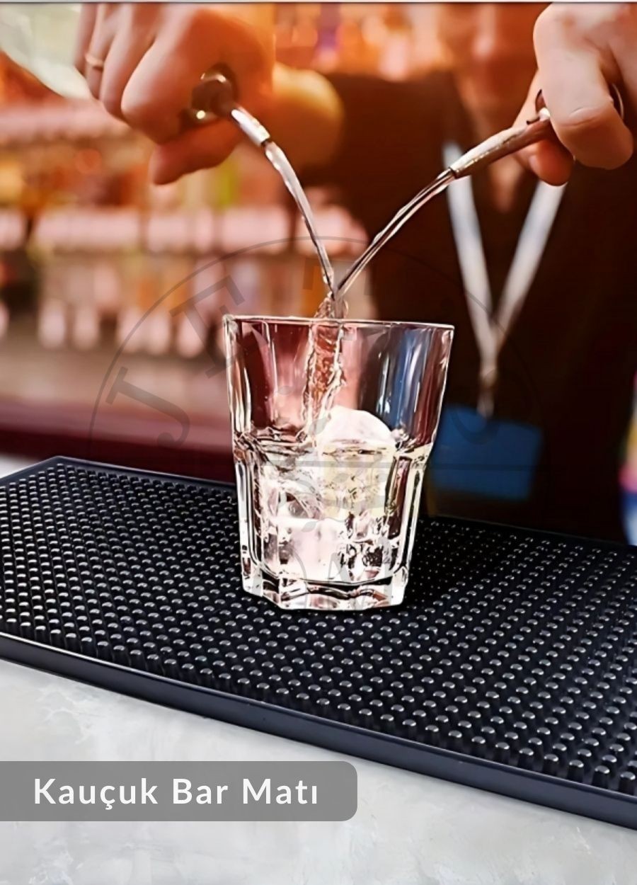 Kauçuk Bar Matı Servis Paspası Su Geçirmez Bar Lastiği 45x30 Cm